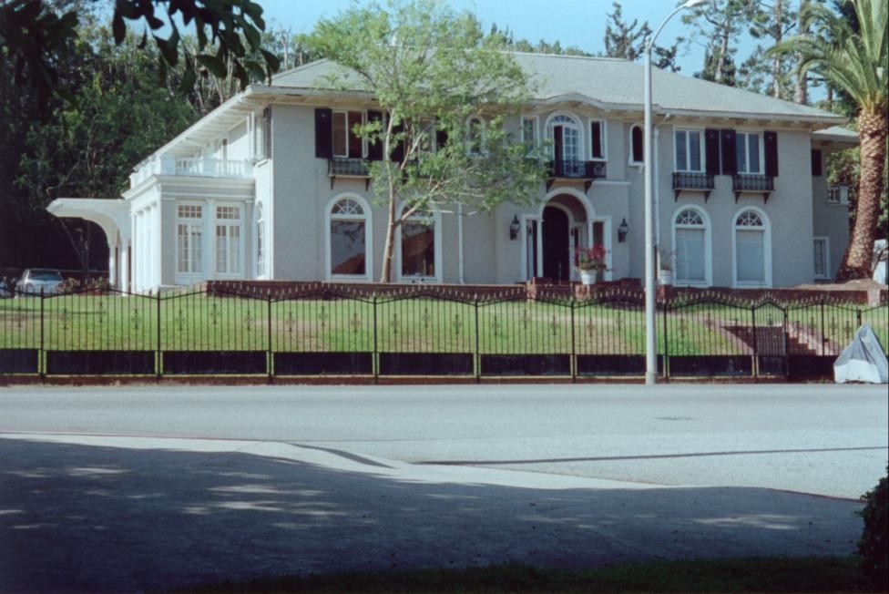 The front of the house, during