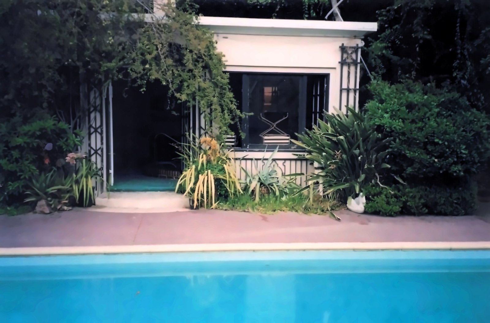 The pool house, before