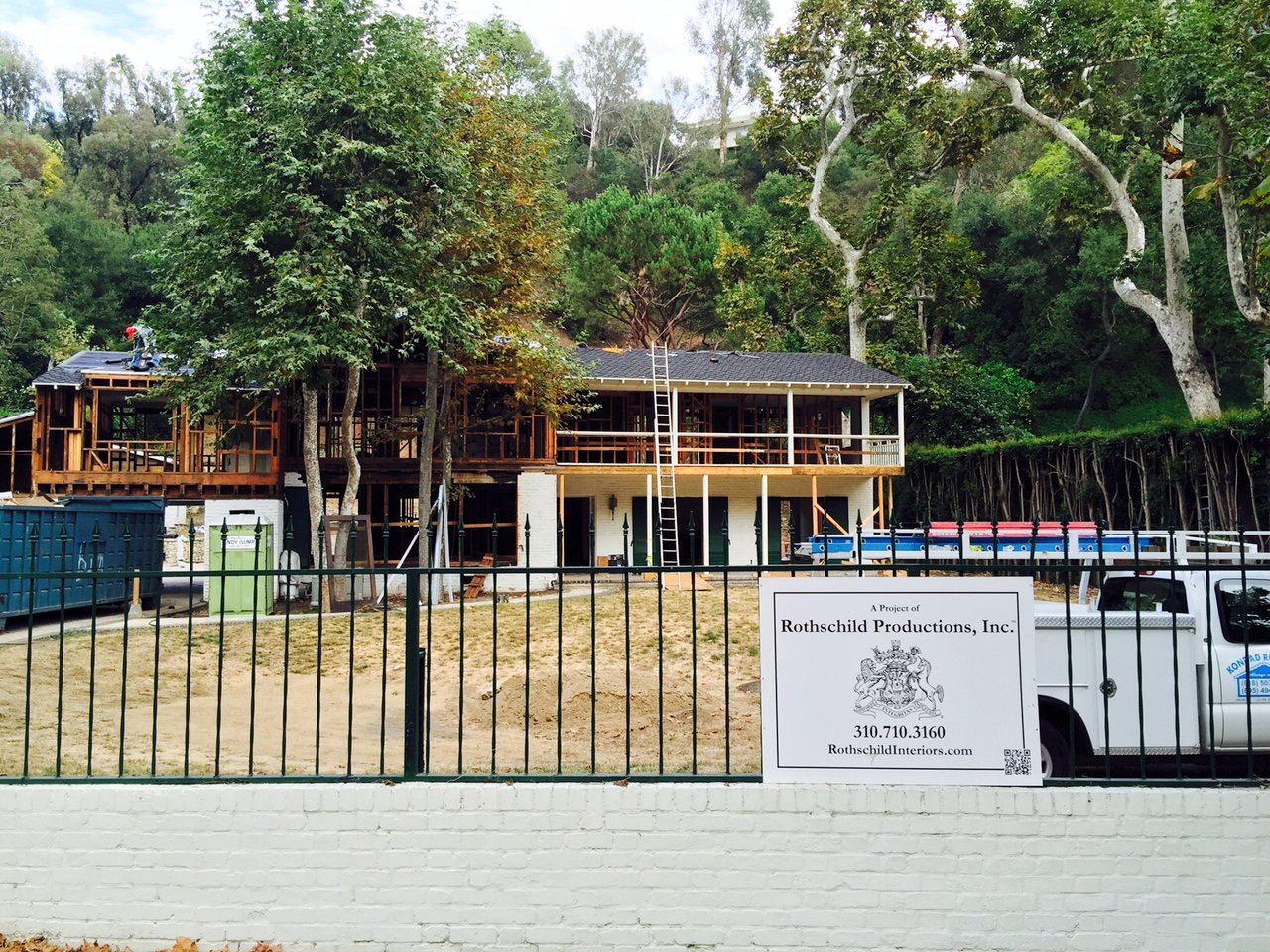 The front of the house, during