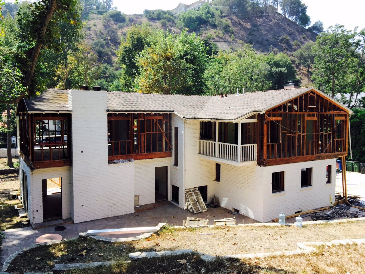 The back of the house, during