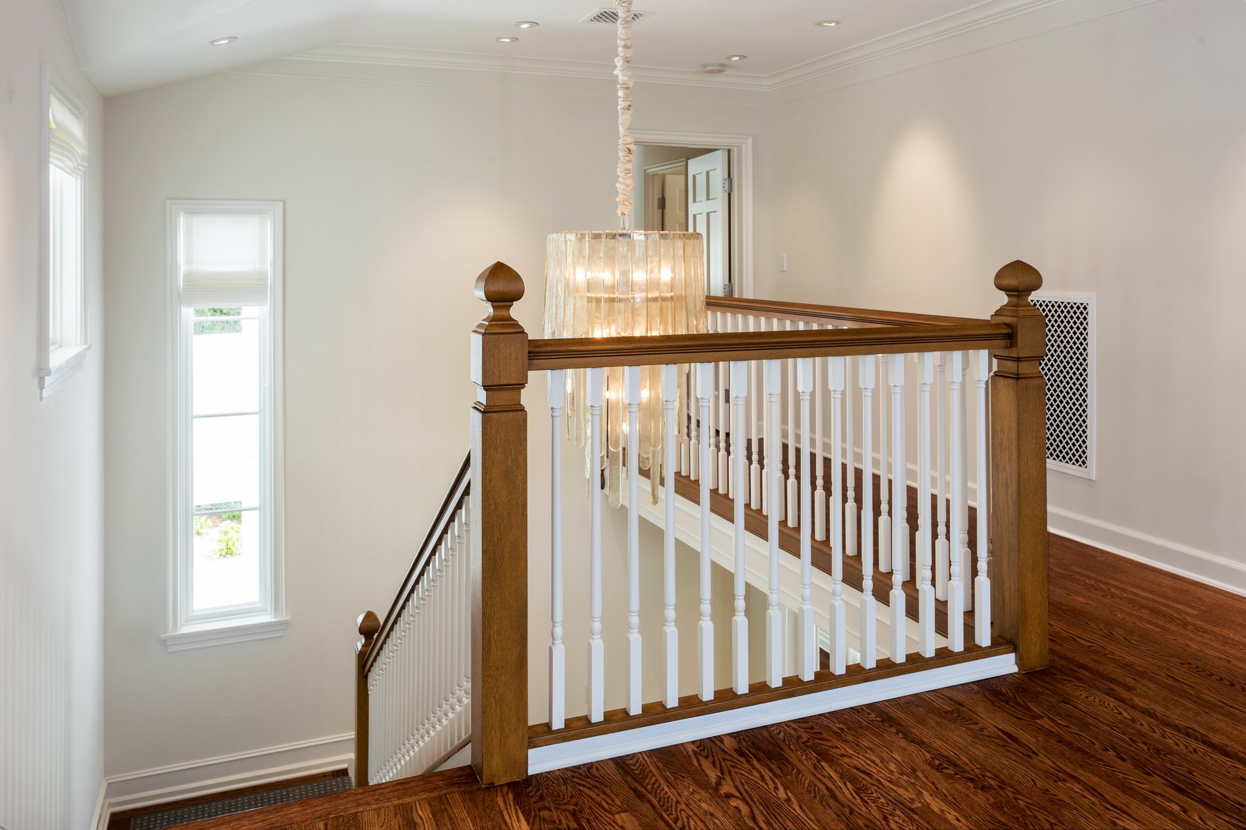 The upstairs landing, after